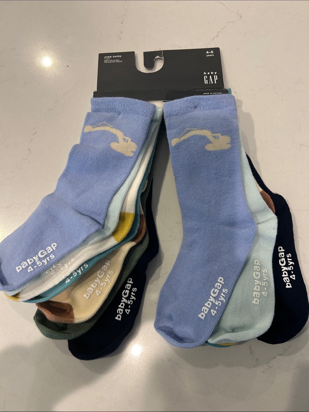 GAP Baby Blue and Assorted Crew Socks - Pack